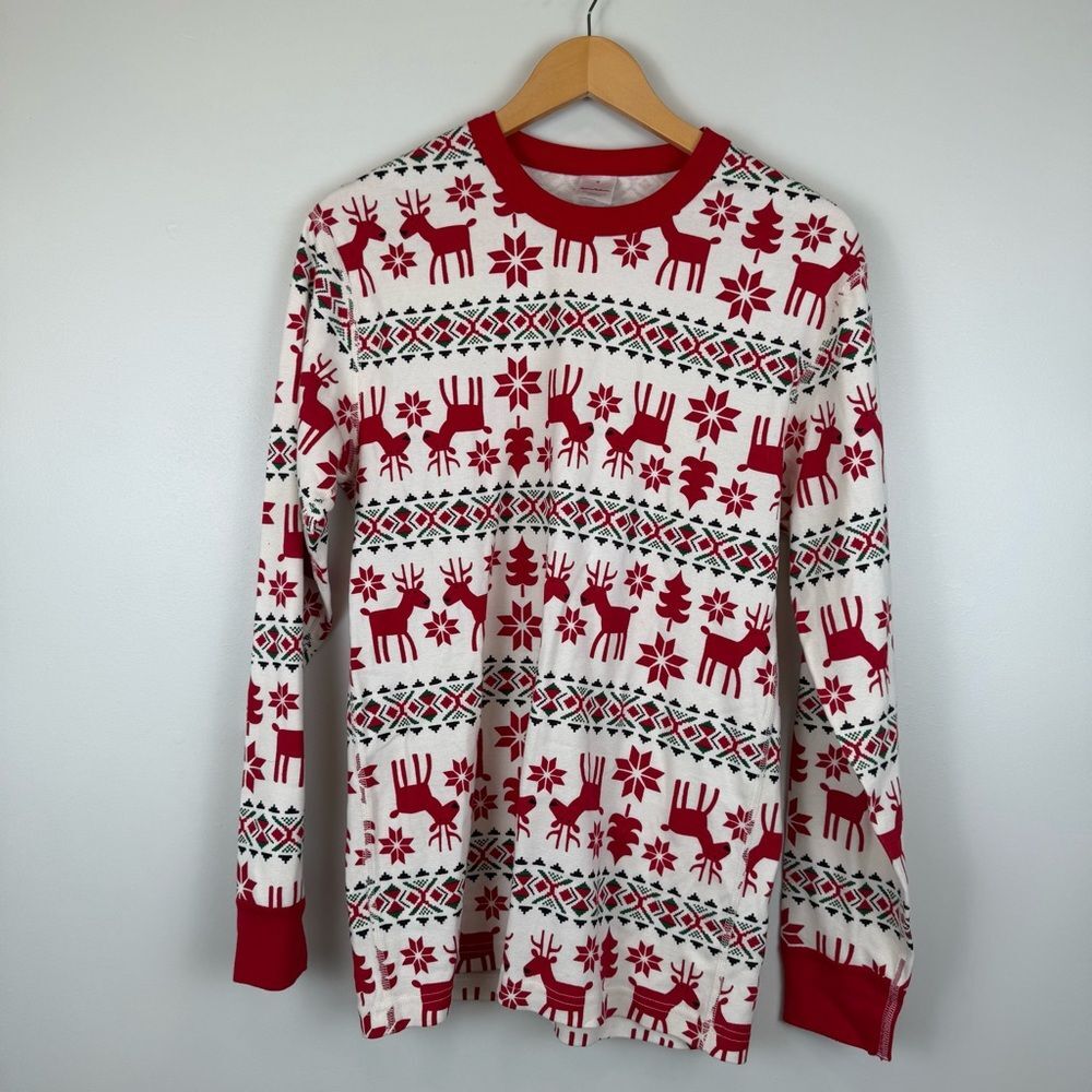 Hanna Andersson Adult Unisex Long John Pajama Top Size Medium Dear Deer 42068